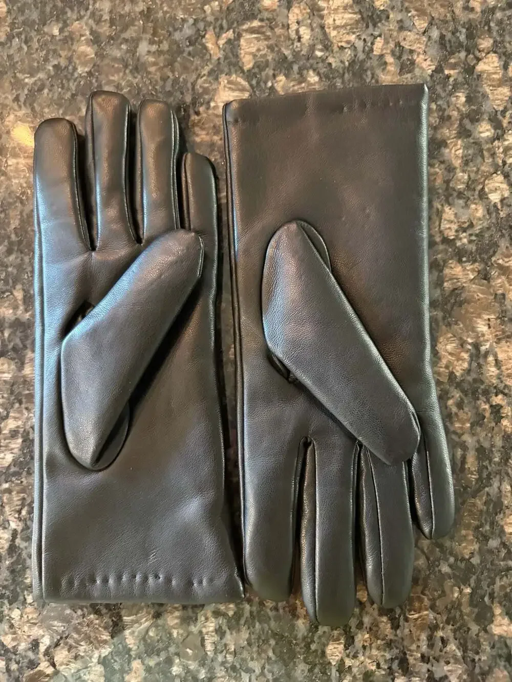 Steve Madden Women's Black Faux Leather Studded Heart Gloves